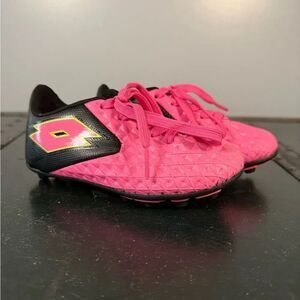 Lotto Cleats Forza Elite II Jr Kids Soccer Shoes Size 10 Pink Black
